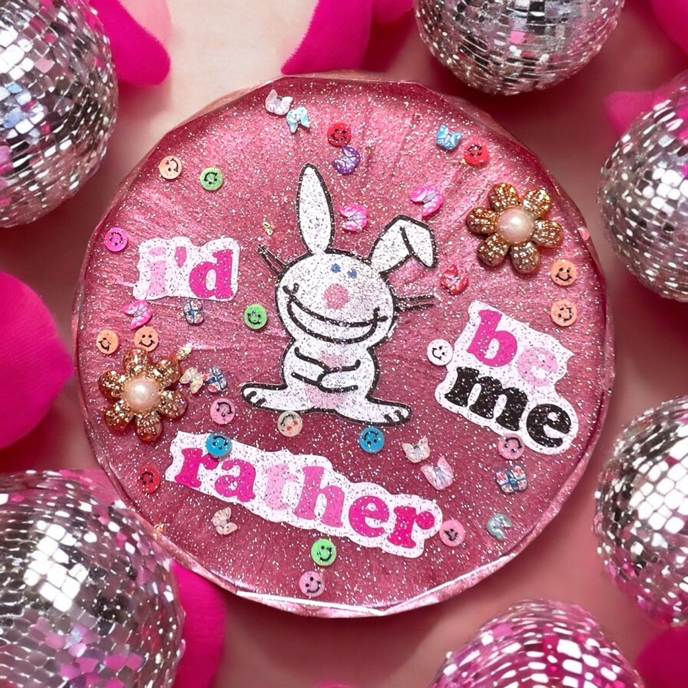 Y2K “I’d Rather Be Me” Nostalgia Pink Coaster